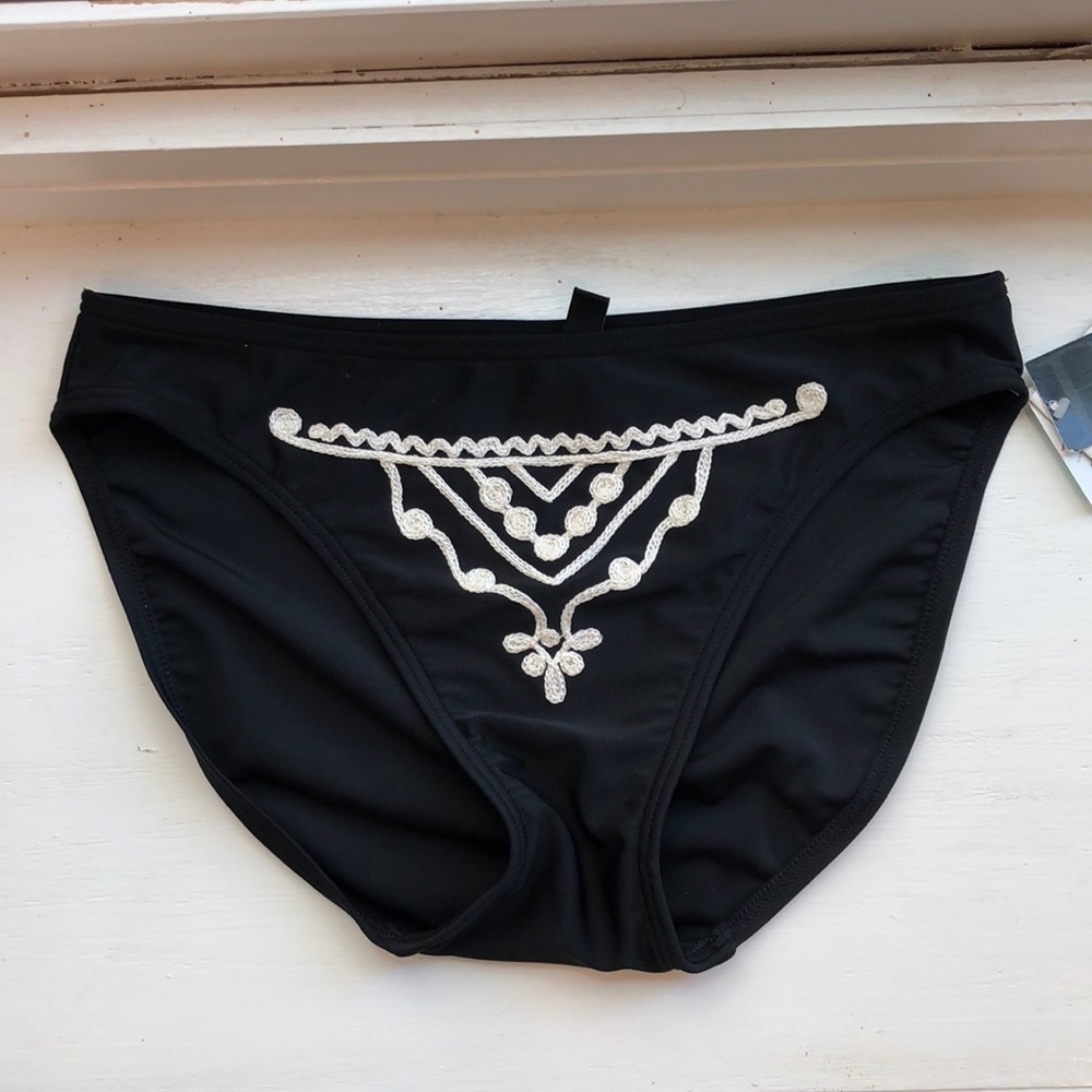 BE Creative Swim Bottoms NWT size 10 black and white